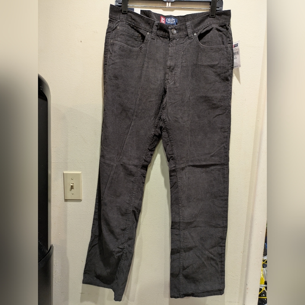 chaps  Men's Black Corduroy Pants Size 32/32 Nwt